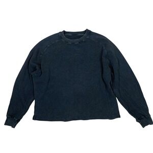Velour Garments Organic Cotton Waffle Knit Crewneck Sweatshirt Minimalist Small